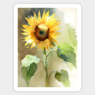 Watercolor Sunflower on a Sunny Day Sticker